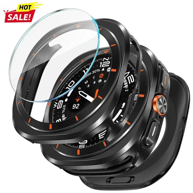 

Metal Case+Tempered Glass Film for Samsung Galaxy Watch Ultra 2025 47mm Hard Protective Cover for Galaxy Watch Ultra Accessories