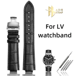 Genuine Leather Watch Strap For LV Tambour Series Q1121 Q114k Watch Band  Male Interface 12mm 10mm Men and Women's Watch Belt