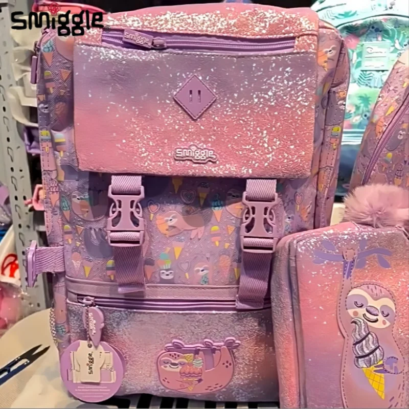 Nueva mochila de gran capacidad de la serie de dibujos animados australianos Smiggle para estudiantes de primaria y secundaria, mochila de ocio