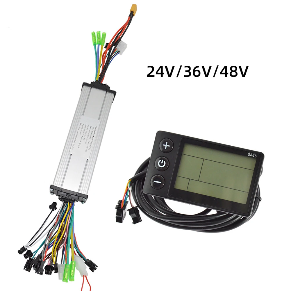 24V 36V 48V 350W Electric Bikes Scooters Dual Drive DC Brushless Motor Controllers With Display Motors LCD Color Screen Parts