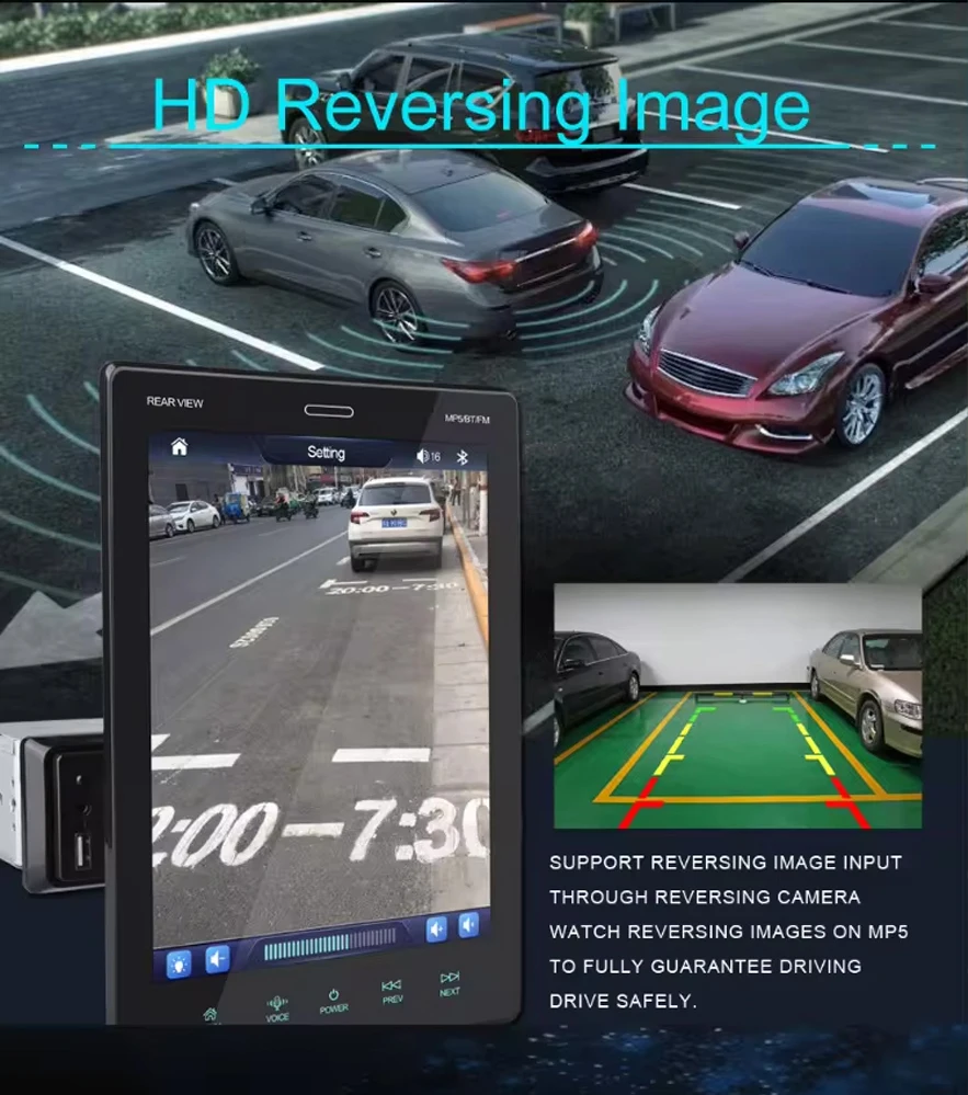 สำหรับวิทยุติดรถยนต์จอภาพแนวตั้ง IPS ขนาด 9.5 นิ้ว รุ่น Universal เครื่องเล่น MP5 สไตล์มัลติมีเดีย หน้าจอสัมผัส 1 DIN เครื่องเสียงติดรถยนต์ MP5
