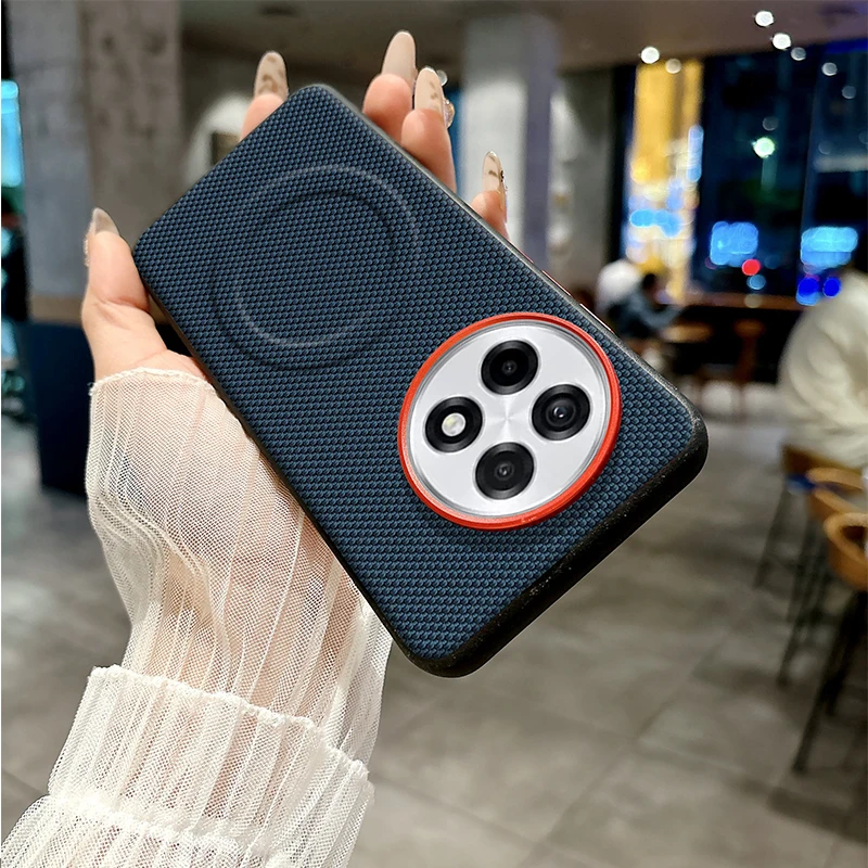 

For OnePlus Ace 5 and Ace 5 Pro Case Magsafe Metal Alloy Camera Protection Independent Buttons Vegan Leather Case Cover