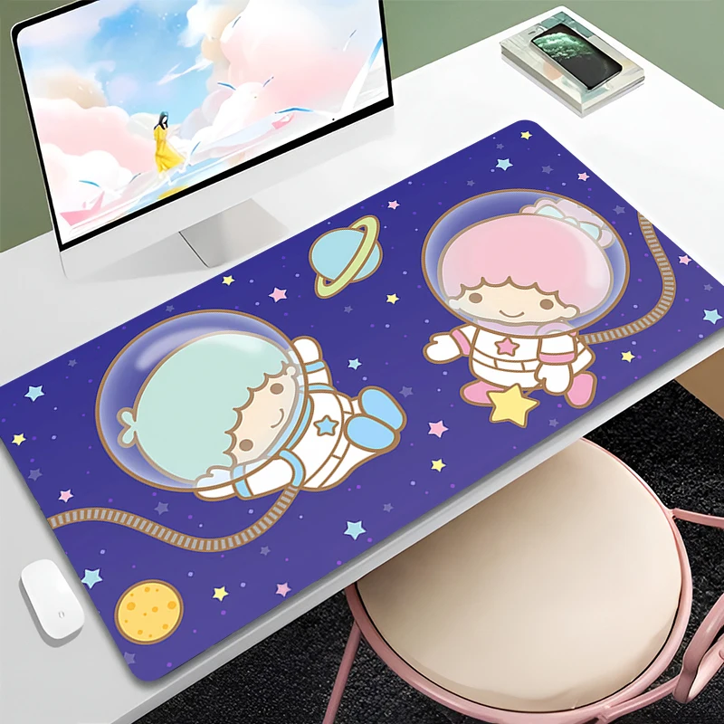 Office Cute Mousepad L-LittleTwinStars Large Laptop Mouse Mat Anime Cartoon Custom Gamer Table Carpet Mouse Pad Kawaii PC Carpet