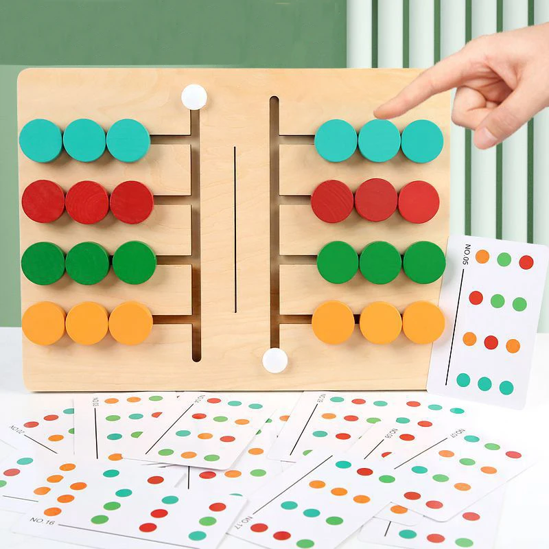 Jouets Montessori pour enfants, 4 couleurs, jeu de marche, échecs, logique, entraînement de la pensée, reconnaissance des couleurs, Puzzle, jeu de société, cerveau