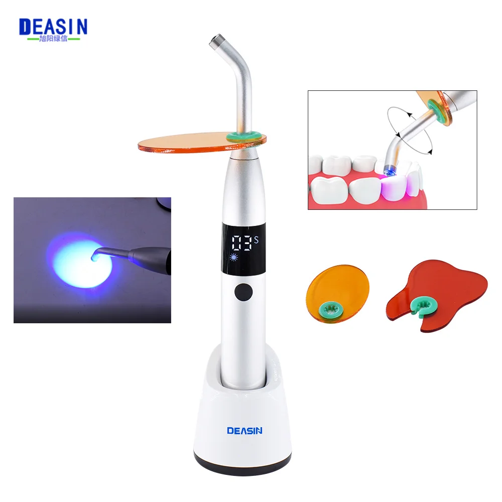 New 1s Orthodontic Composite Curing Lamp LED 3000-3800mw/cm² High Power Blue Lights Cure Lamp Dentistry Equipment Deasin