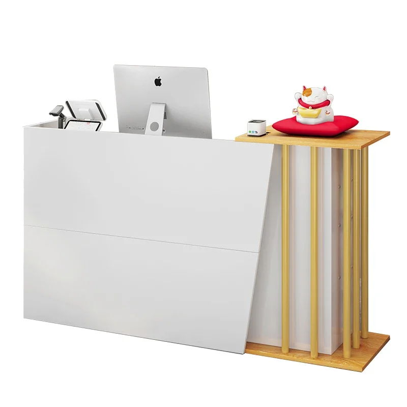 

Beauty salon bar clothing store cash register, simple modern store, small front desk table, commercial reception counter