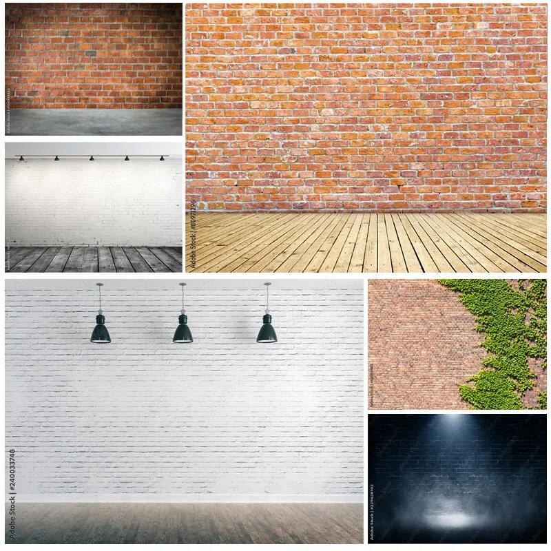 

SHUOZHIKE Thin Cloth Vintage Brick Wall Wooden Floor Photography Backdrops Photo Background Studio Prop ZXX-21