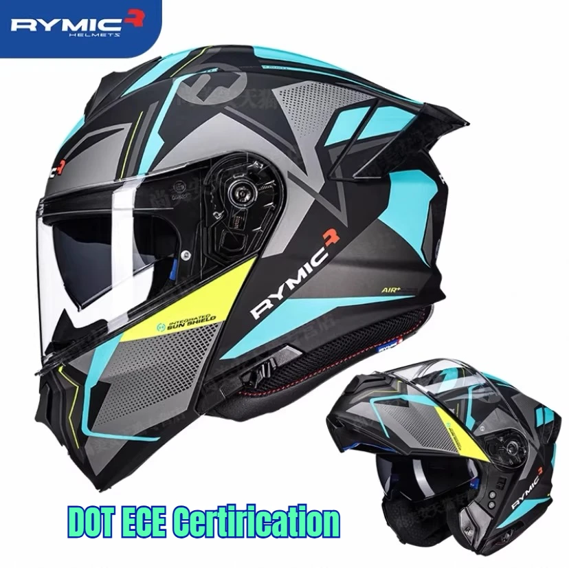 

Motocross Racing Flip Up Helmet with Dual Lens Casco Para Motos Full Helmet, ECE DOT Approved Capacete Men Women Modular Helmet