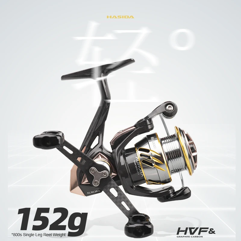 

HISTAR High Ratio 4.5kg Drag Power 7+1 BB Double Carbon Fiber Leg Aurora Long Casting 5.2:1 Spinning Fishing Reel