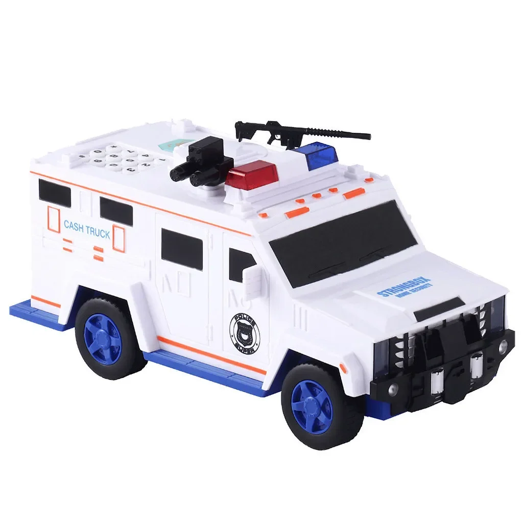 Fingerprint Password Cash Truck Car Piggy Bank Kids Money Box Coin Paper Bank Safe Saving Storage Box Alcancias Music Toy Gift