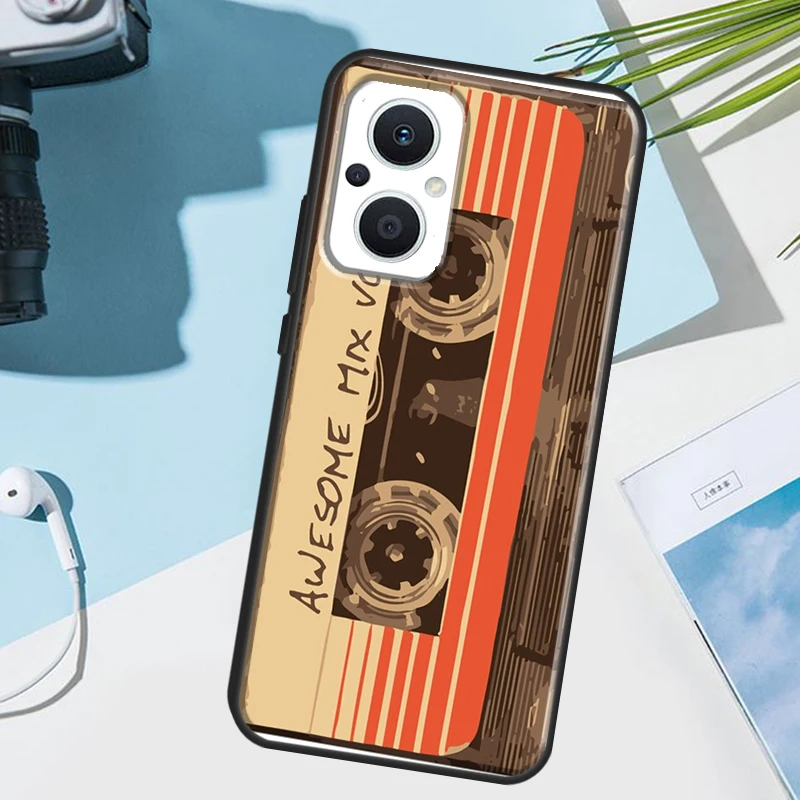 Cassette Mix Tape Case For OPPO Reno 14F 14 13F 13 12F 12 11F 11 7 8 10 Pro 8T OPPO Find X9 X8 X6 X5 Pro Cover