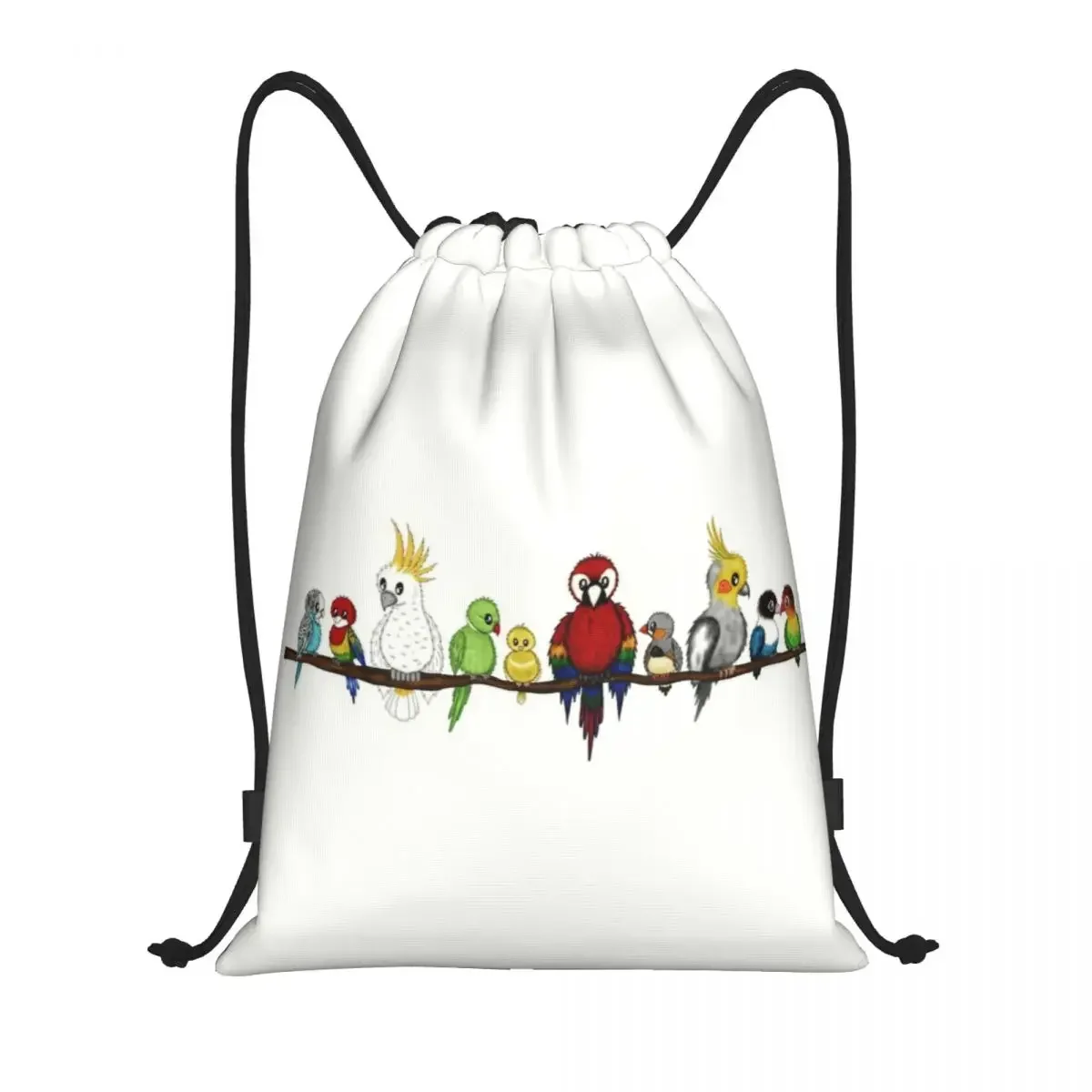 

Cute Pet Birds Lovebird Drawstring Bag Women Men Foldable Sports Gym Sackpack Parrots Shopping Storage Backpacks