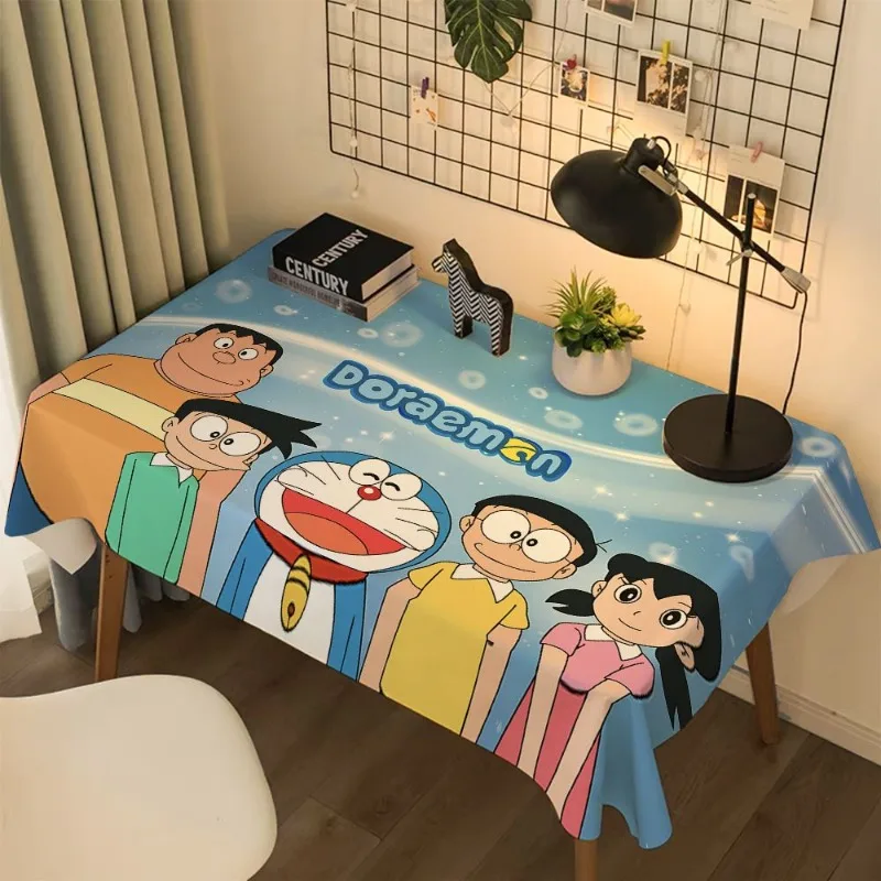 Мультяшные скатерти Doraemon для студенческого общежития, универсальные настольные декоративные тканевые настольные коврики от пыли, школьные офисные принадлежности