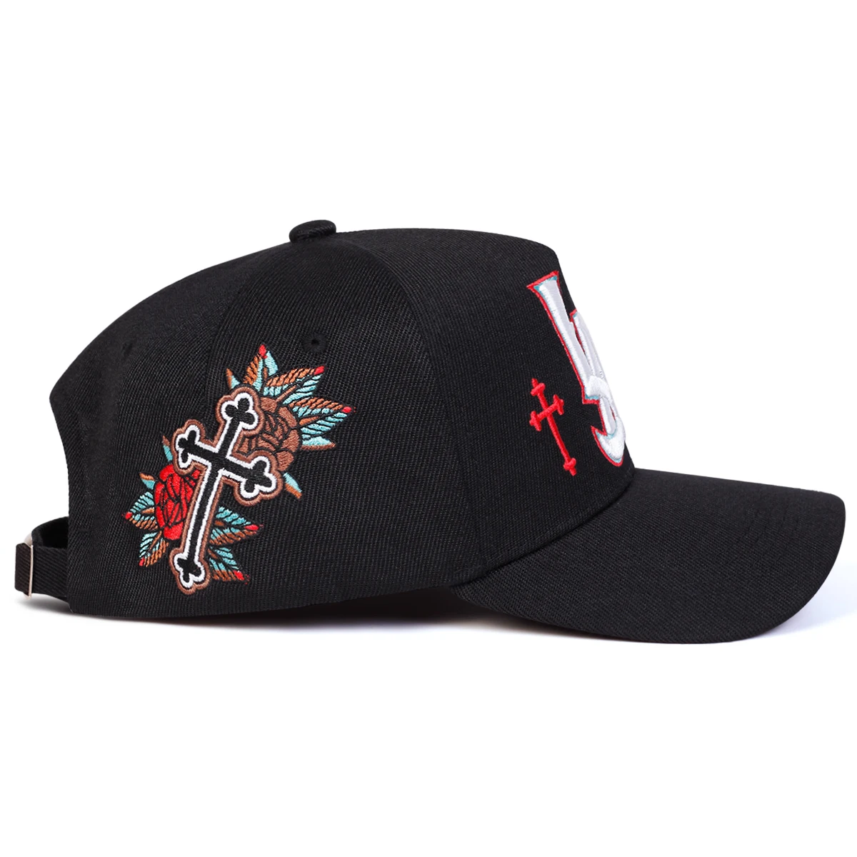 Unisex LA Letter Cross Stickerei-Baseballkappen für Frühling und Herbst, verstellbare Freizeithüte für den Außenbereich, Sonnenschutzhut, Sportkappe – Detail 3