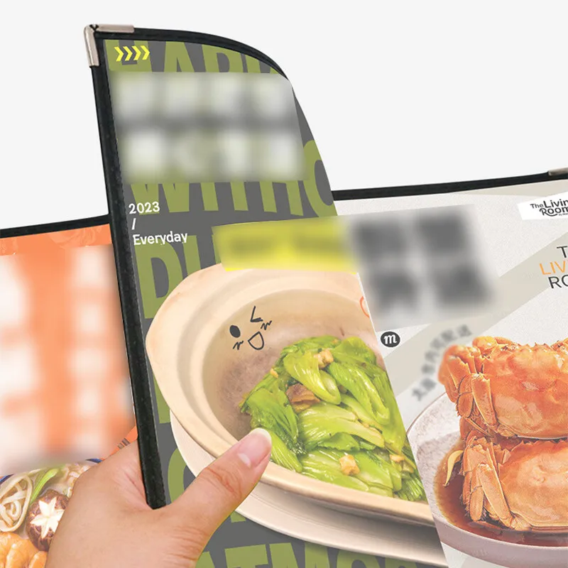 Penutup Menu Transparan PVC Dapat Dilipat A4 Penutup Menu Restoran Bening Buku Pajangan Tempat Kertas Menu Pelindung Dapat Digunakan Kembali Baru