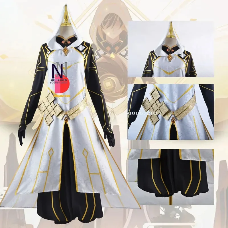 

Genshin Impact Game Zhongli Cosplay Costume Combat Archon Full Set Suit Wig Morax Outfit Cosplay Halloween Party Set Hot Sale