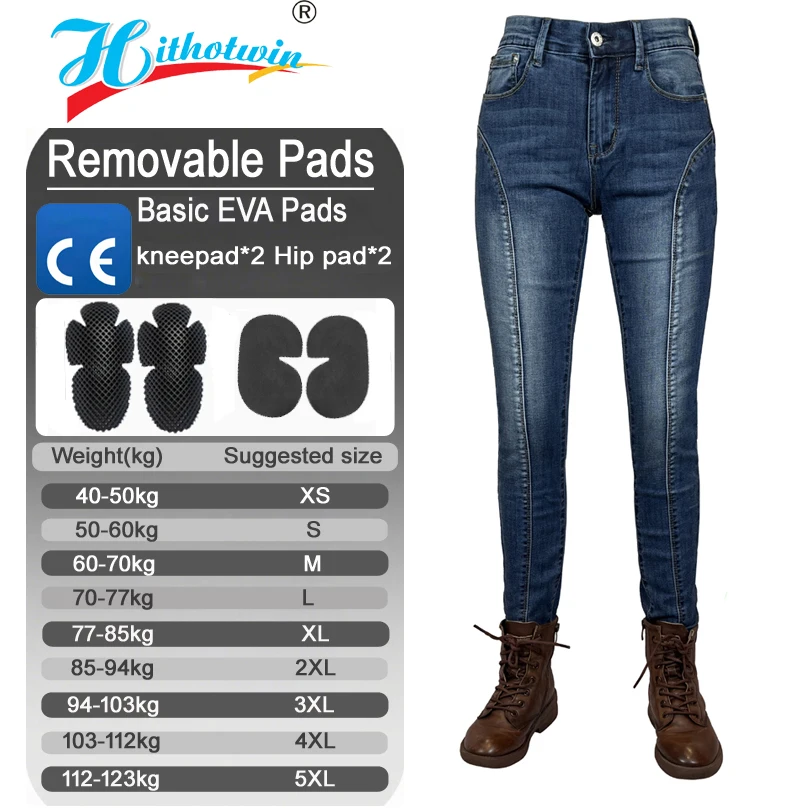 

Женские синие брюки для мотокросса, устойчивые к истиранию мотоциклетные брюки с защитой коленной брони