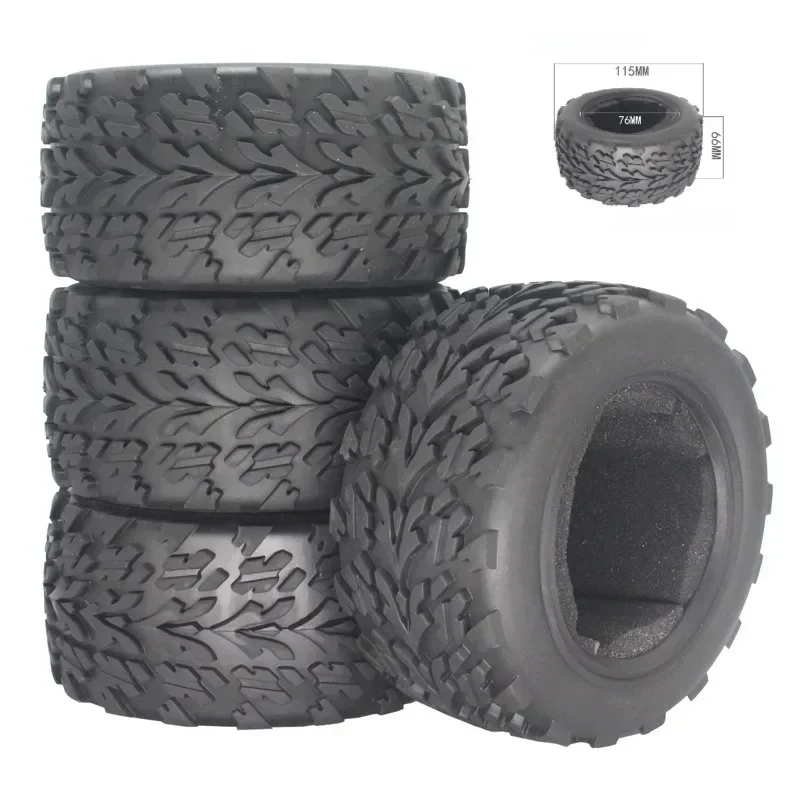 4 pneus HSP 1/10 universels 94111/94188, 115MM/127MM/128MM
