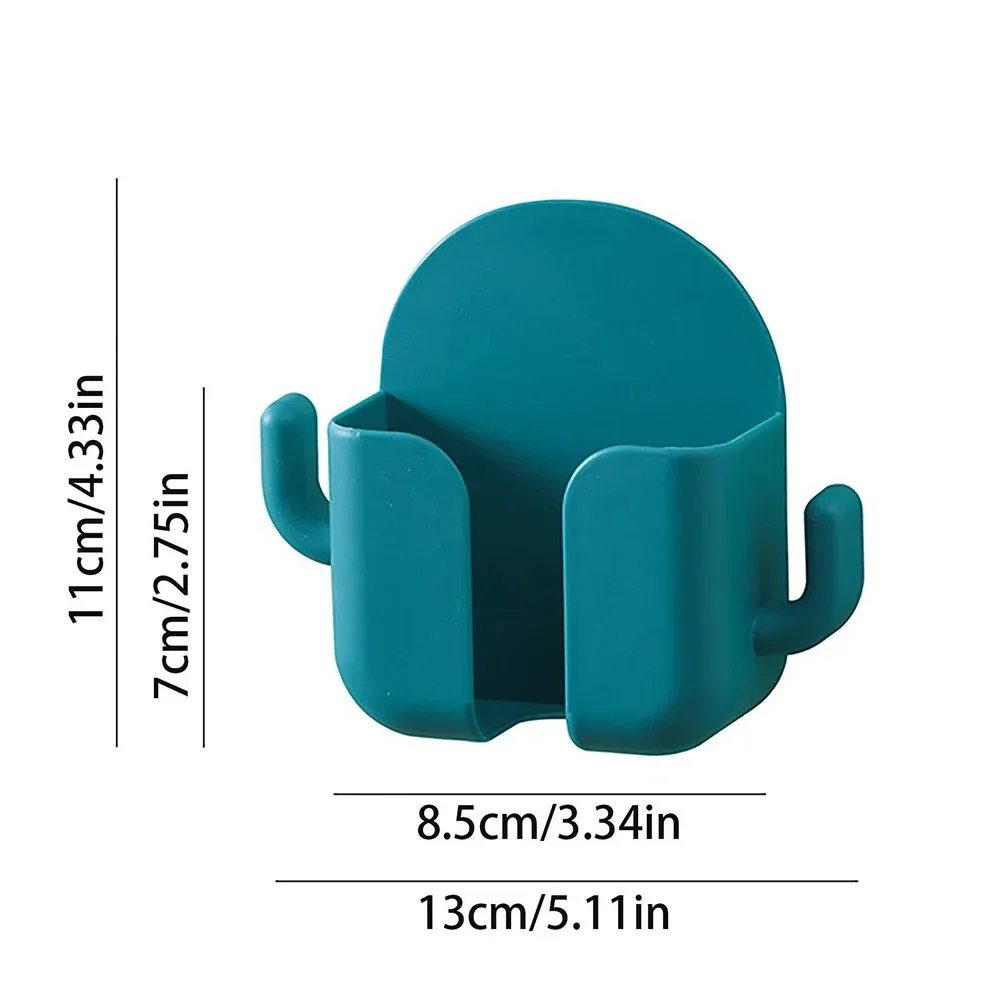 2pcs Mobile Phone Holder Wall Mount Punch-free Remote Control Organizer Storage Box Charging Bedside Container Rack