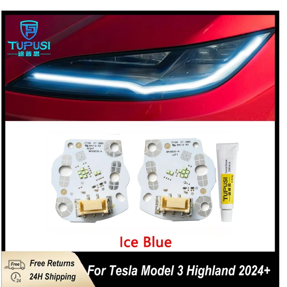 

Ремонт желтых, синих, красных платов DRL для Tesla Model 3 2024, дневные ходовые огни, светодиодный модуль DRL, ангельские глазки