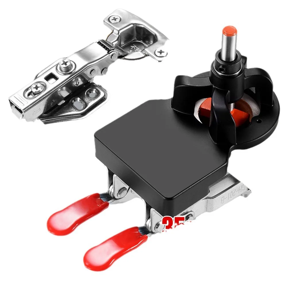 

Woodworking Hinge Hole Opener, Clothing Cabinet Door Panel Hinge Drilling Hole Opener 35mm Hinge Hole Opener