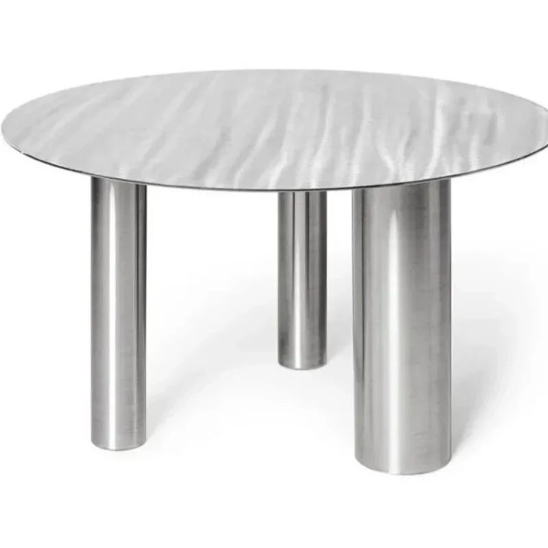 

Light luxury stainless steel office guest sofa coffee table combination business creative negotiation table reception Internet