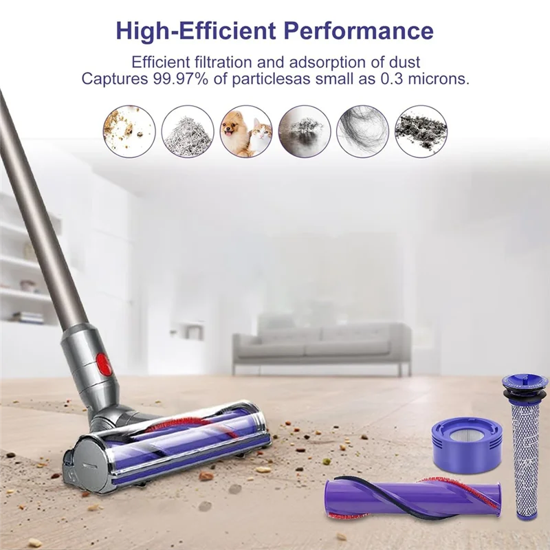 Filtr A97G i szczotka rolkowa, jak pokazano, część z tworzywa sztucznego 965661 -01 & 967478 -01 Do bezprzewodowego odkurzacza Dyson V7 V8