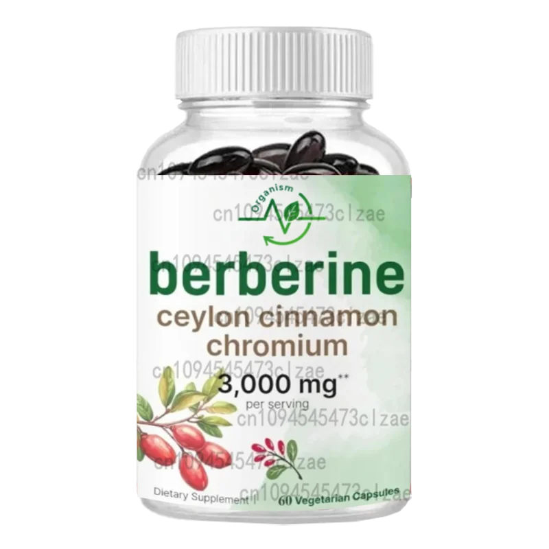 

Berberine Hydrochloride Ceylon Cinnamon and Chromium Complex -60 Plant Capsules As A Whole Immune Health Supplement