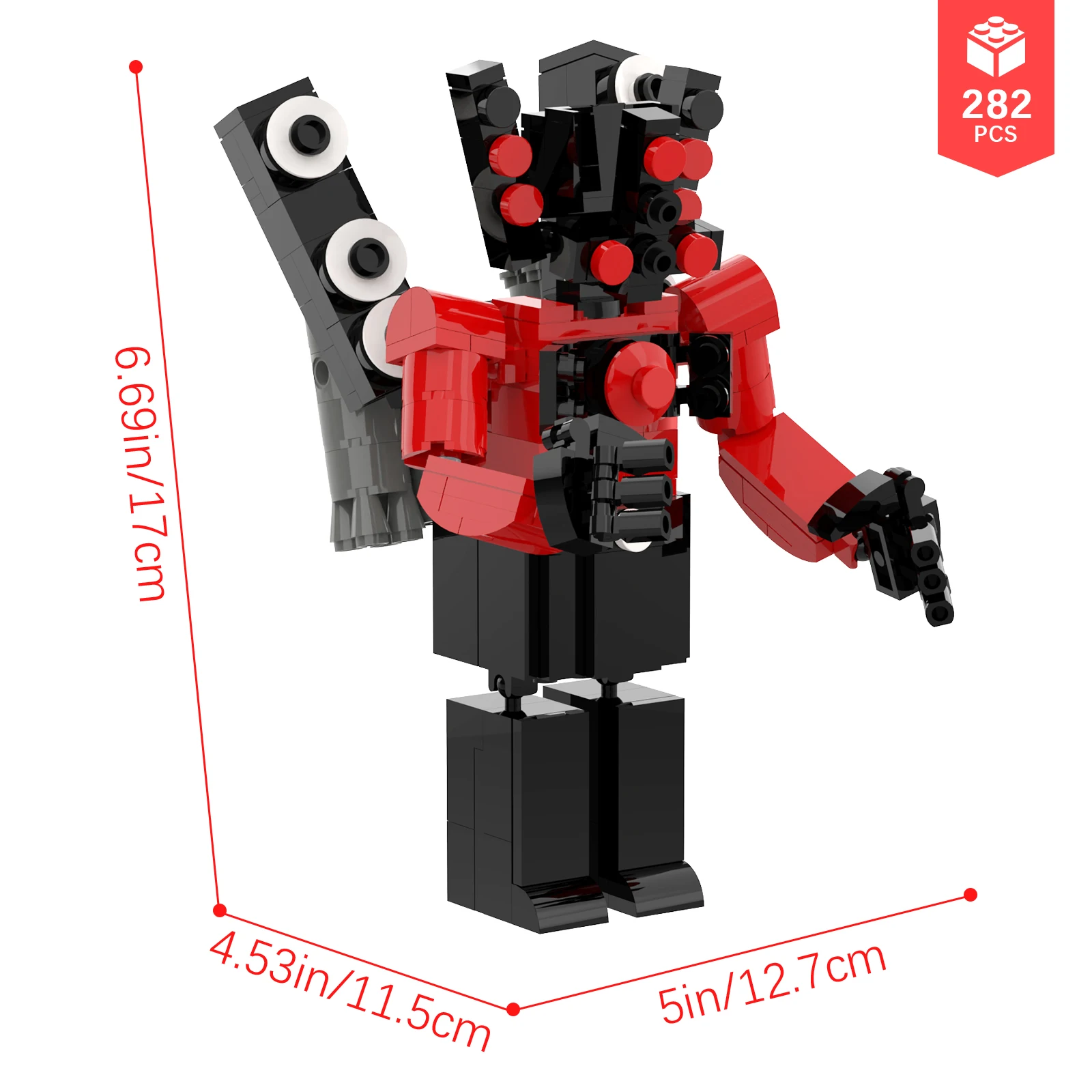 Klocki konstrukcyjne Robot Toaleta - Model DIY MOC z możliwością zmiany pozycji, figurki akcji, zabawne figurki postaci, idealny prezent na Boże Narodzenie/Halloween