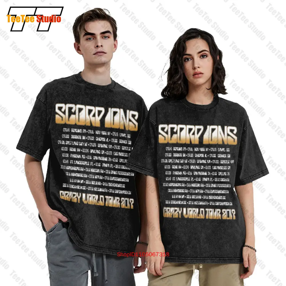 تي شيرت Scorpions-City Photo 2017 Tour Vintage كبير الحجم GNDQ