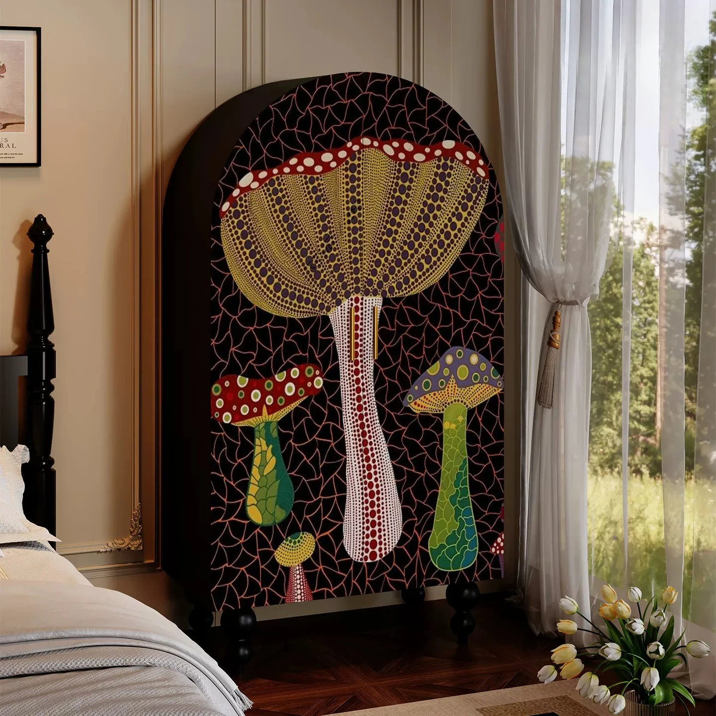 Pop style solid wood wardrobe home bedroom independent wardrobe B & B hotel art decoration storage cabinet