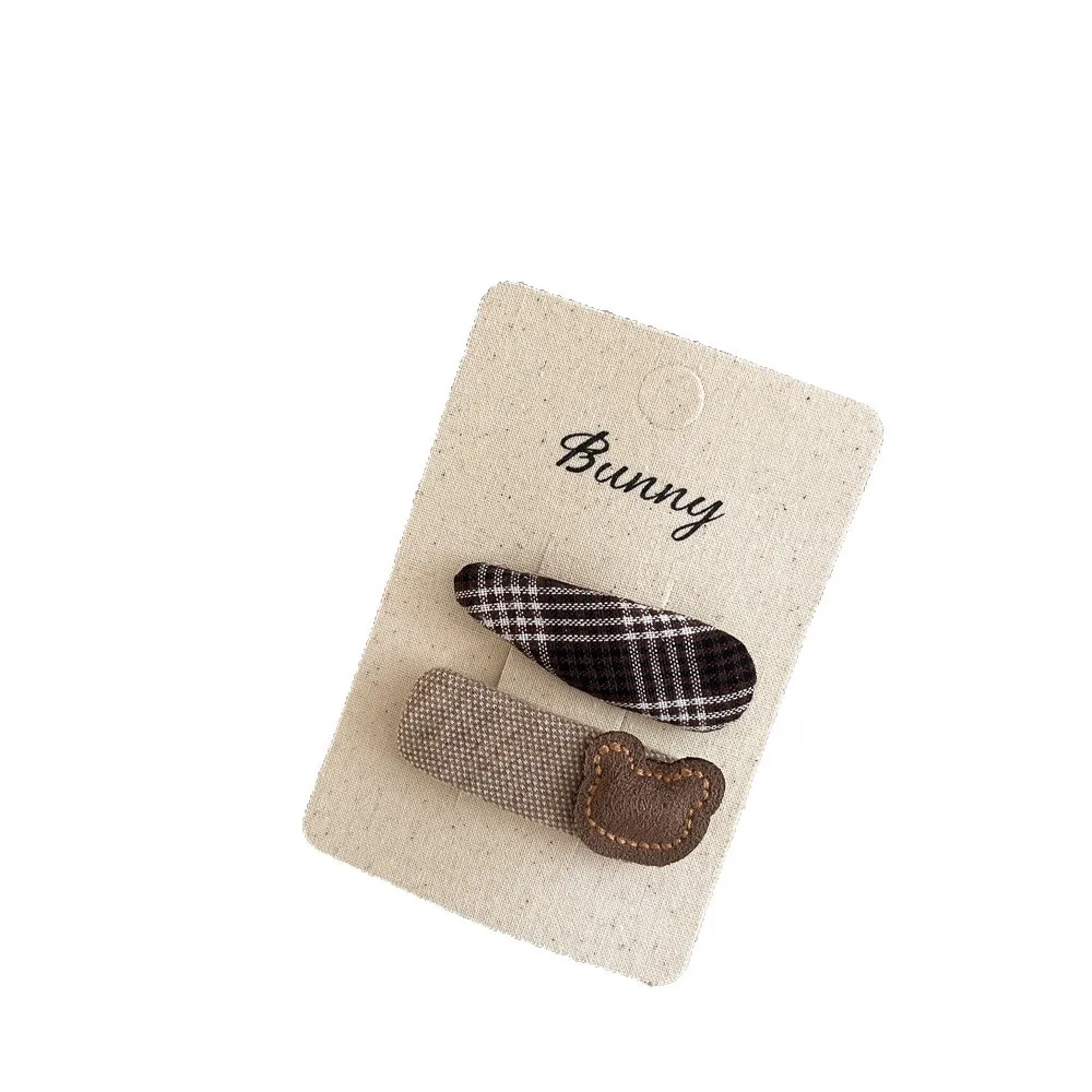 

Зажимы Apple BB, 2 шт., корейские зажимы с клетчатым дизайном для девочек, универсальные нескользящие заколки для волос с бахромой