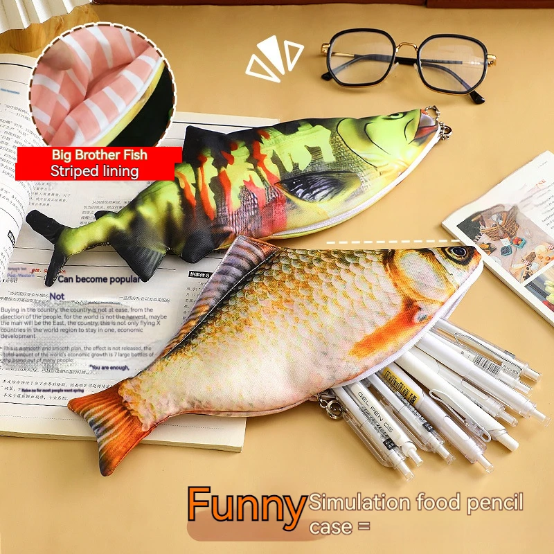 Ins crocian Carp Card Holder borsa portamonete portamatite forniture per studenti borsa per penna alla carpa divertente Organizer per cancelleria borsa per penna a pesce