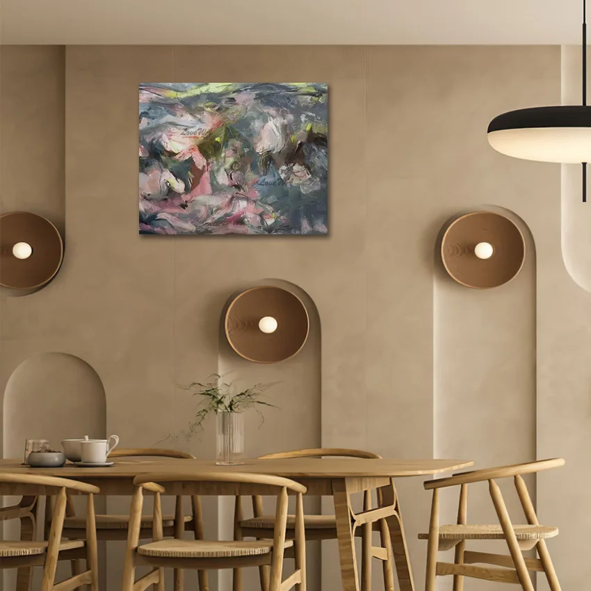 

Abstract Art Picture Decor, Unframed Modern Canvas Oil Painting, Acrylic Artwork for Restaurant, Wall Decoration, New Design