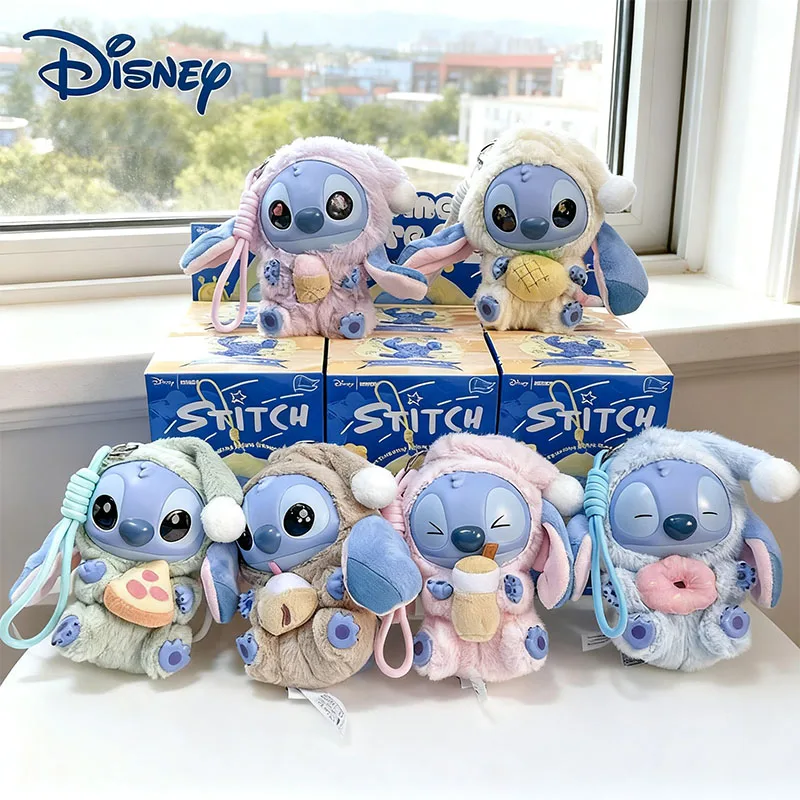 

Disney Stitch Can't Get Too Sleepy Without A Bite of Series of Vinyl Dolls Pendant Cute Doll Keychain Kawaii Gift for Girl decor
