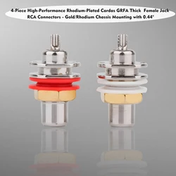 4pieces High Quality RCA Socket Rhodium Plated GRFA Thick Female Jack RCA Connector