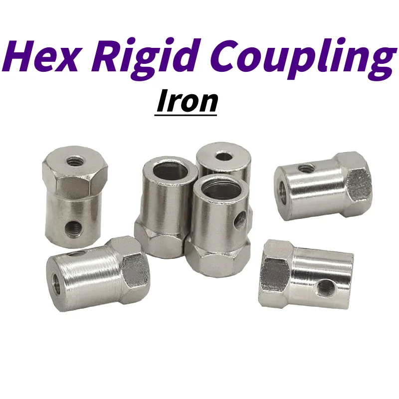 Hex Coupler Plating Rigid Tire Connector 2mm 3mm 3.17mm 4mm 5mm 6mm 7/8mm Coupling for Reduced Motor Shaft Robot Smart Car Wheel