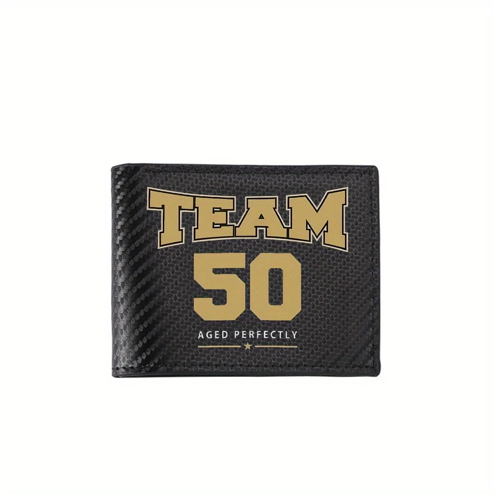 

Team 50 Aged Perfectly Star Logo Men's Wallets Simple Business Modern Stylish Printing Design Gifts For Father Boyfriend Christm