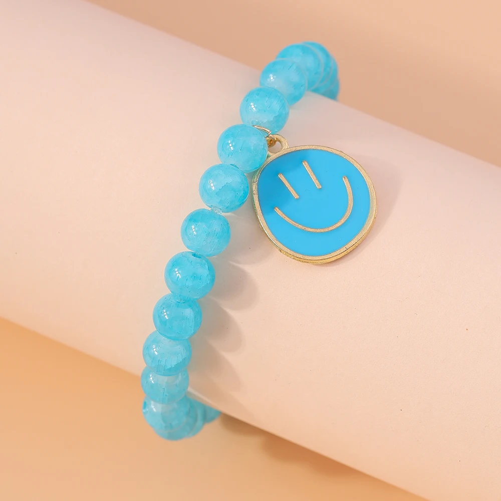 Aihua Böhmisches handgefertigtes buntes Perlenarmband für Frauen, süßes Lächeln-Gesicht, Charms-Armbänder, Mädchen, Party, Urlaub, Schmuck, Geschenke – Detail 9