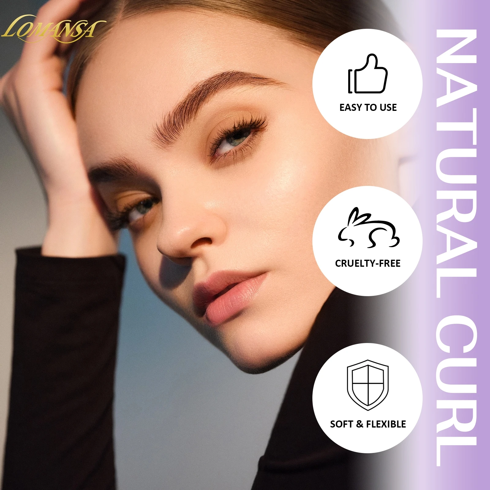 Lomansa 7 Pairs L Curl Silicone Eyelash Perm Pads Sticky Lashes Rod Shield Lifting 3D Eyelash Curler Accessories Makeup Tool