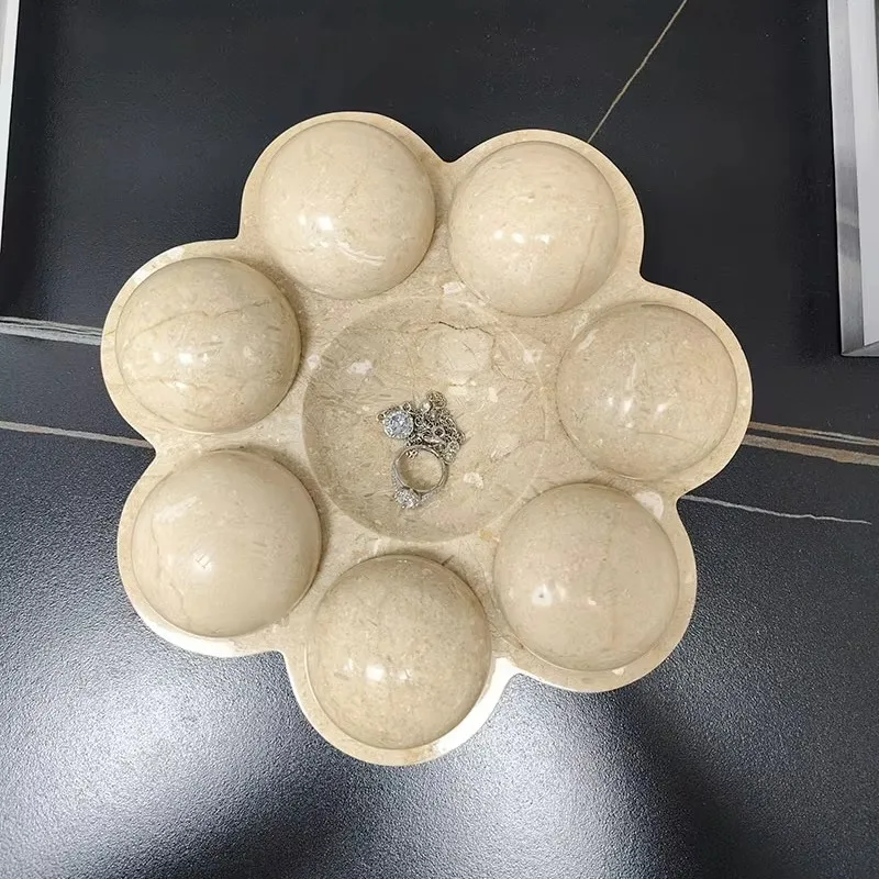 

Элитный Декоративный Поднос из Натурального Мрамора для Хранения Ювелирных Украшений в Гостиной и Спальне, Дизайнерский Стиль, Декор для Виллы и Модельной Комнаты