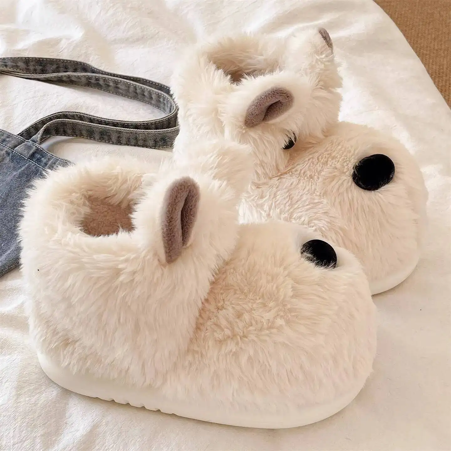 

Unisex Cute Puppy Home Slippers Winter Closed Heel High Top 2025 Winter Dog Design Warm Non Slip Indoor Household Snow Boots