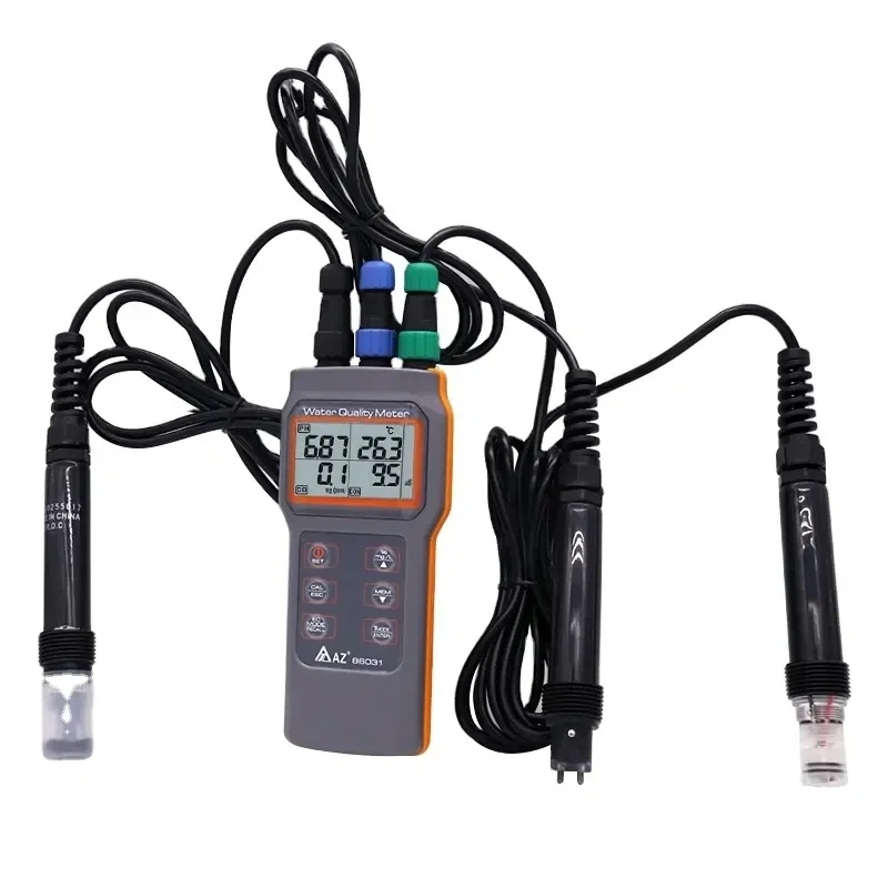 Az86031 Portable Ph Meter Fish Pond Conductivity Meter Water Quality Analyzer DO Sensor Temperature Gauge