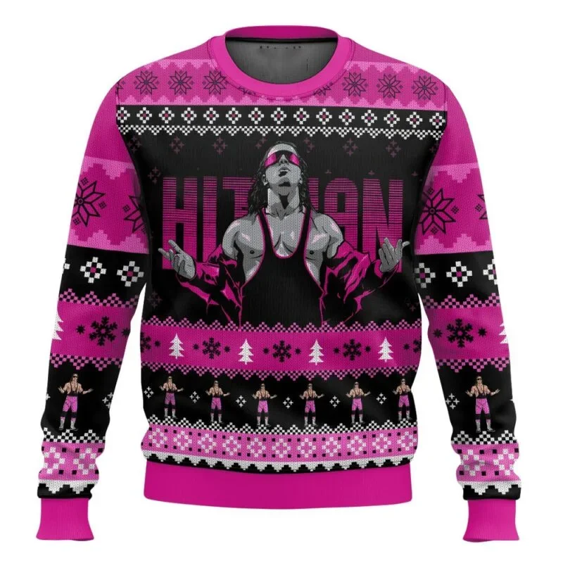 2026 New Retro Wrestler Graphic Ugly Christmas Hooded Sweatshirt Casual Sports Family Matching Outdoor Holiday Gift Tops