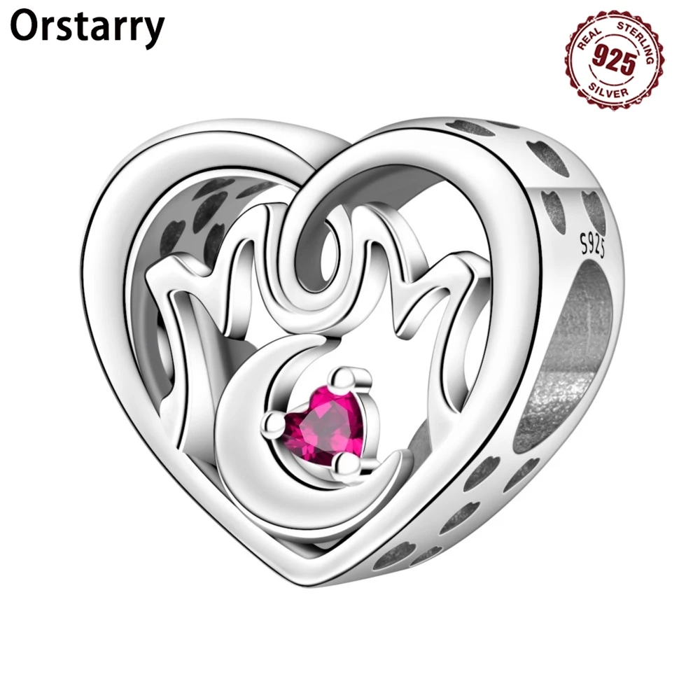 

Оригинальные подвески из стерлингового серебра 925 пробы в форме сердца на День матери, браслет, подвески, подходят для ювелирных изделий, вечерние бусины, подарочный аксессуар «сделай сам»