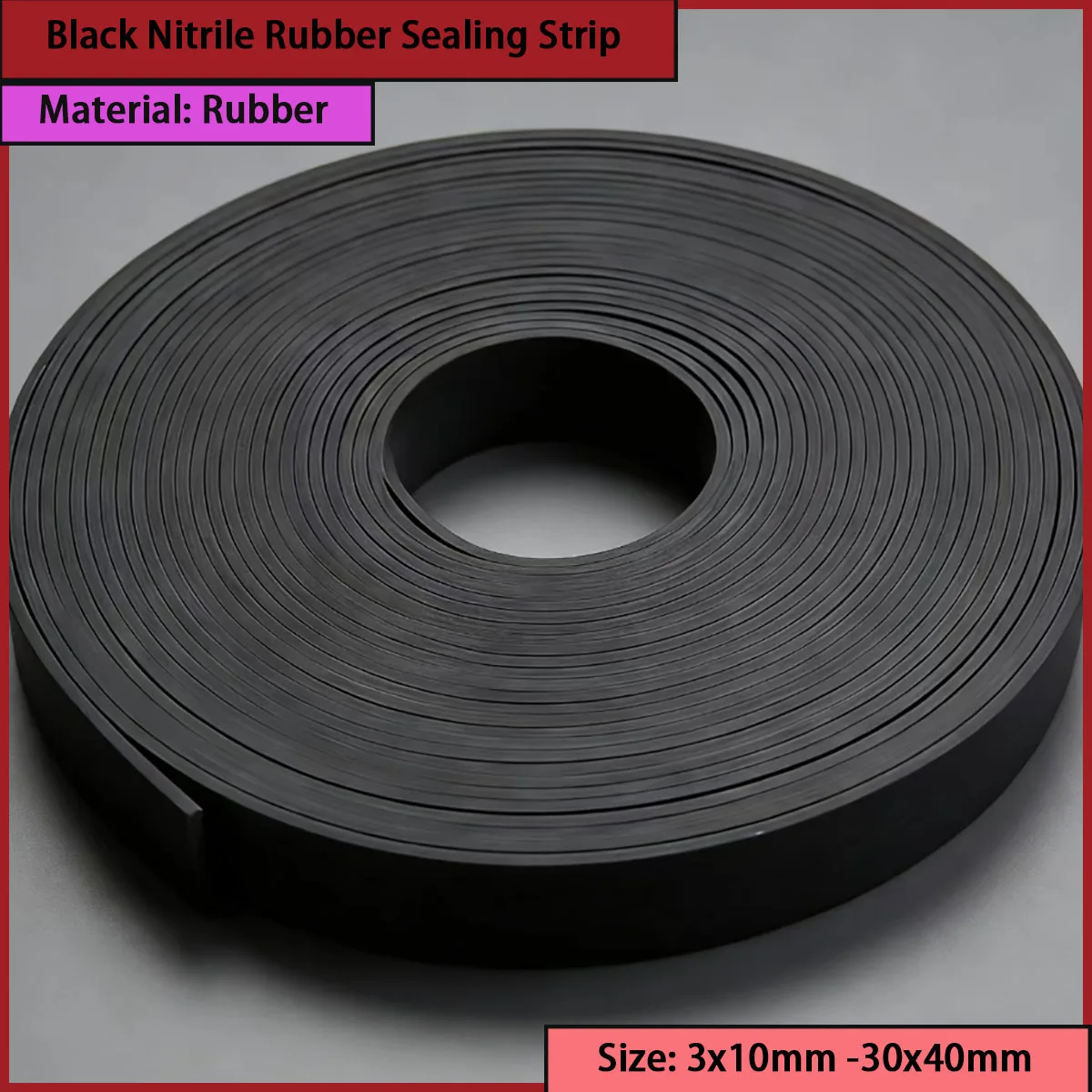 Size 3x10mm -30x40mm black nitrile rubber sealing strip for automobiles, machinery, pipelines, etc