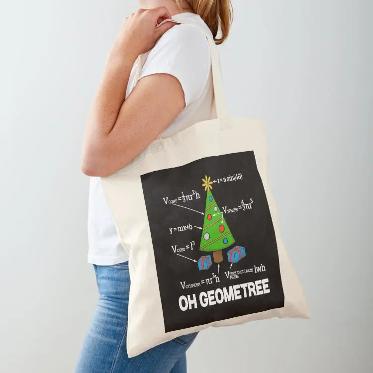

Math Geometry Christmas Tree Geometree Tote Bag Eco bag reusable shopping bags female bag hand ladies