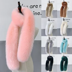 New Long Faux Fox Fur Scarf Winter Women Faux Fox Fur Scarf Female Fake Collar Plush Neck Warmers Shawl Girls  Fluffy Shawl Wrap