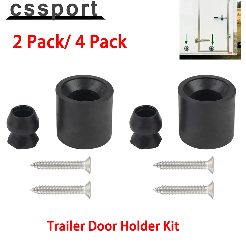 2 Pack/ 4 Pack Trailer Door Holder Kit, Low Profile Rubber Black Trailer Door Holder Bumper Fits For Most RV Trailer