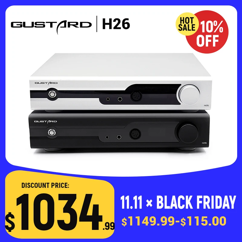 Gustard H26 Fully Balanced Discrete Class A Amplifier Two Gains with Remote Control Headphone Amplifier